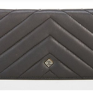 Antonio Melani Black Leather Quilt Wallet
